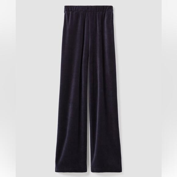 NWT Eileen Fisher black velour easy fit full length pants - Picture 4 of 14